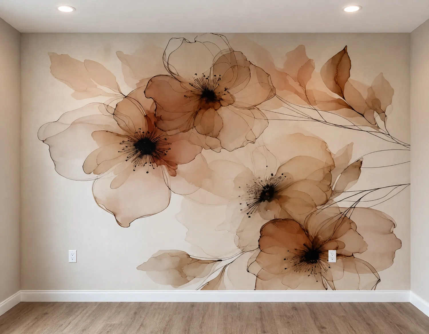 Large-format printed mural feature wall