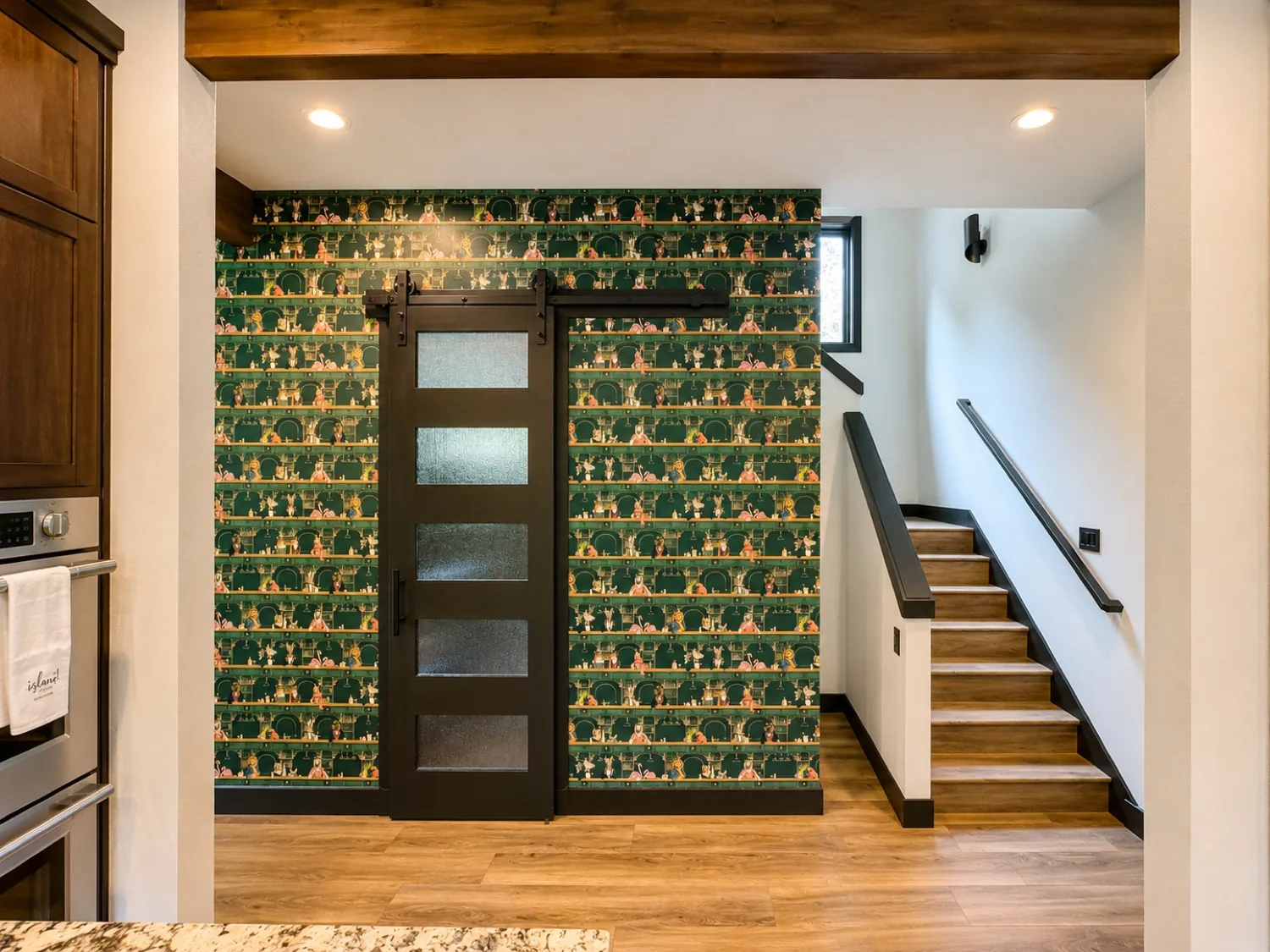 Wallpaper being removed from a wall